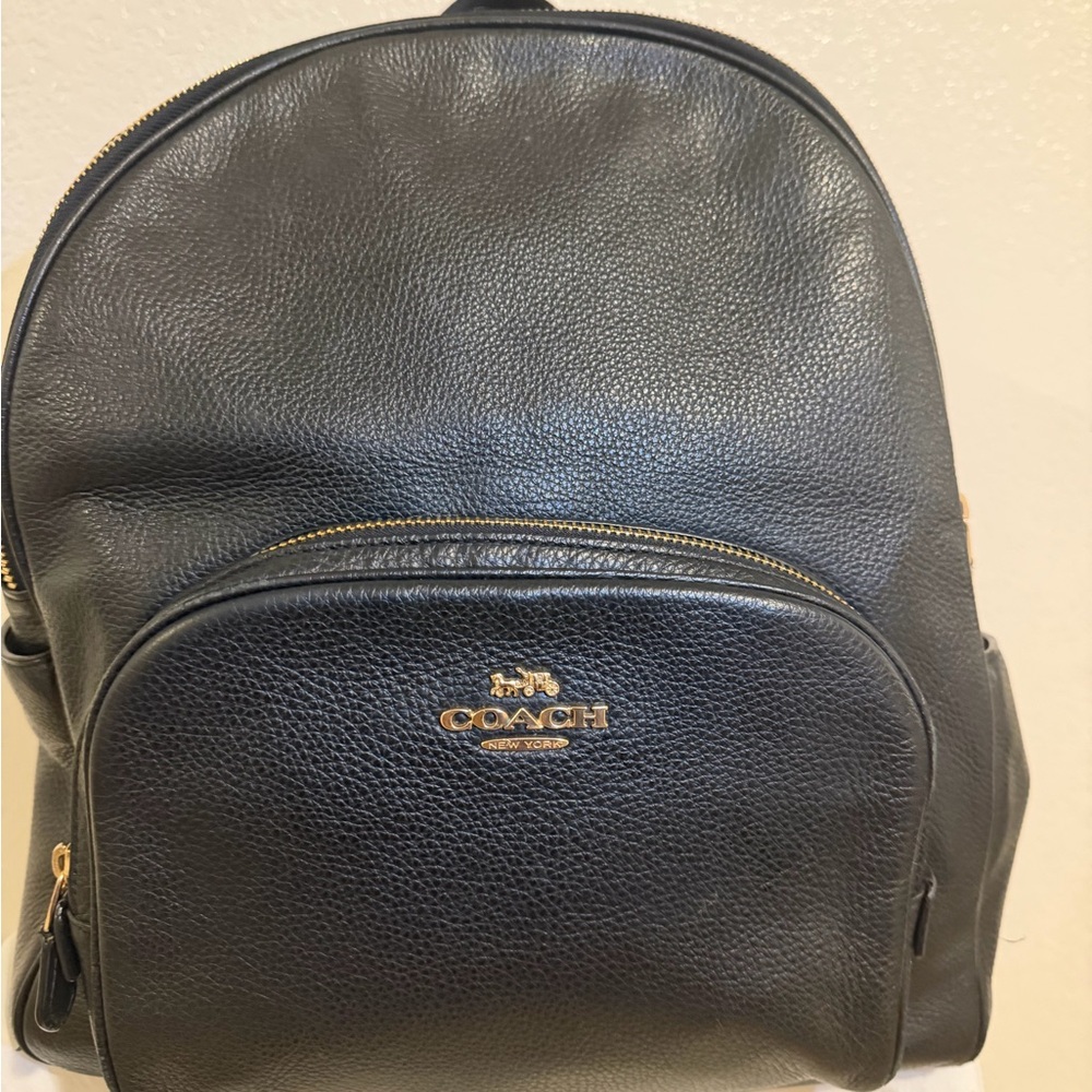 Coach Dark Gray Leather Men's Backpack - Picture 2 of 13